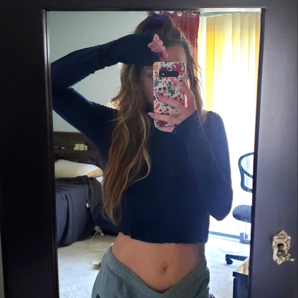 Soft Navy Crop Top